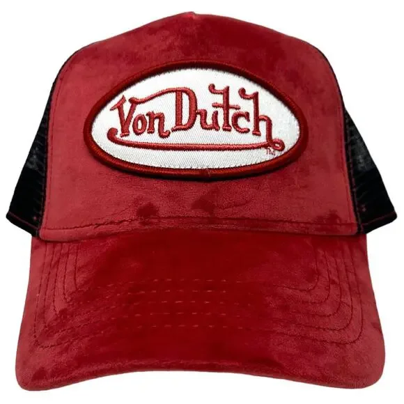 Von Dutch Trucker Hat Astro Dust Velvet Embroidered Logo Patch - Picture 2 of 7